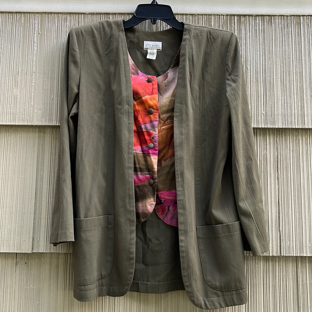 Vintage Maren Jacket Spring with attached Vest Front Size Medium K2-11